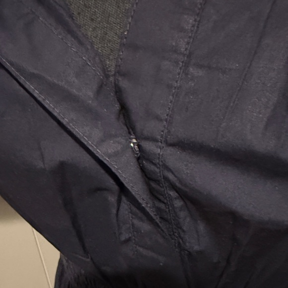 B19 Quince Puff Sleeve Smocked Waist Modest Dark Navy Blue Maxi Dress - Picture 4 of 7